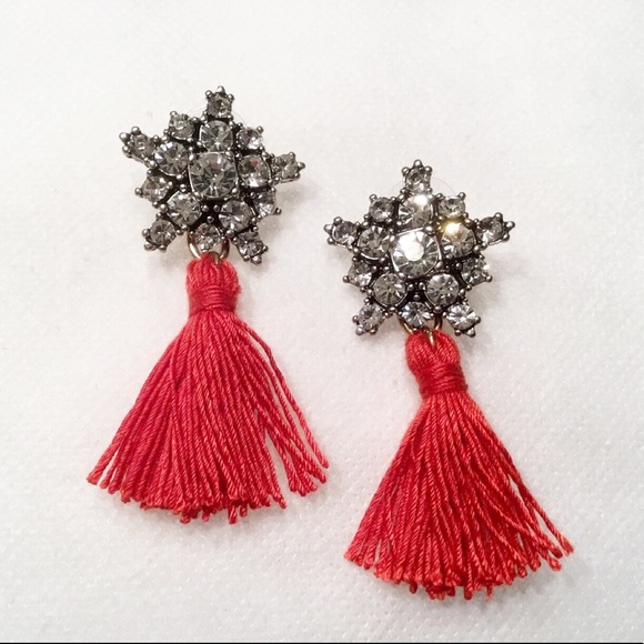 Fashion Jewelry Jewelry - Crystal Snowflake Tassel Earrings